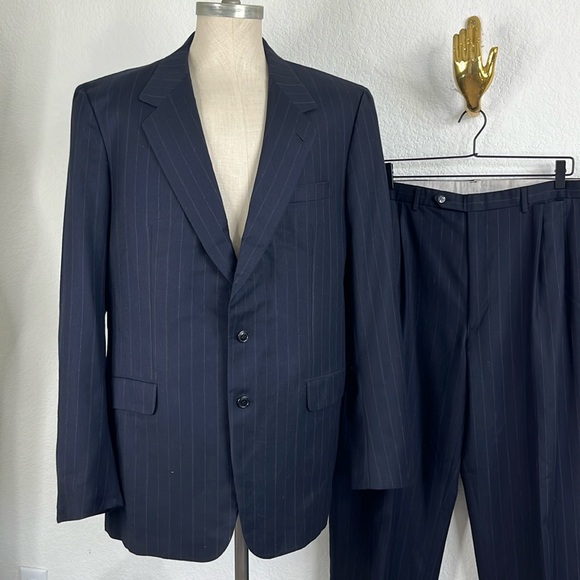 Brioni Clappers VTG Pinstriped Cashmere Wool 2 Pc 2 Button Suit suit - Picture 1 of 14